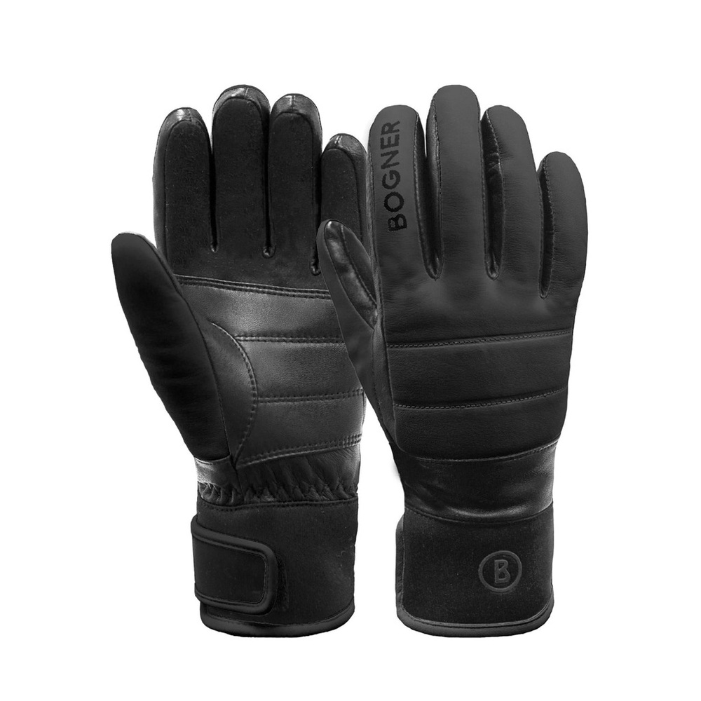 Bogner Black Insulated leather gloves